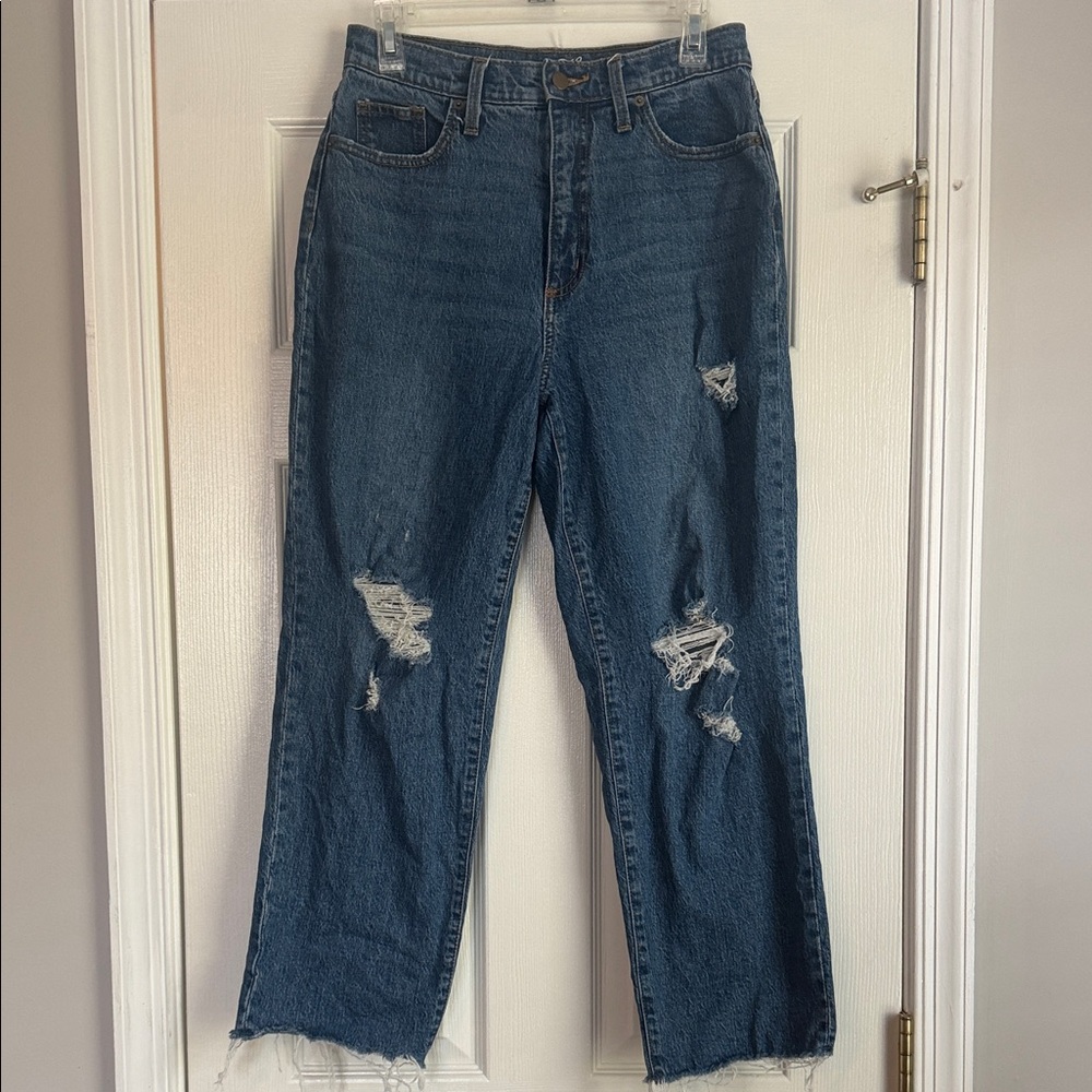 Universal Thread Vintage Straight Distressed Rough Hem Jeans
